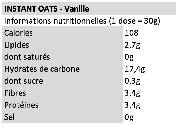 Instant oats - Fit&Healthy - Vanille
