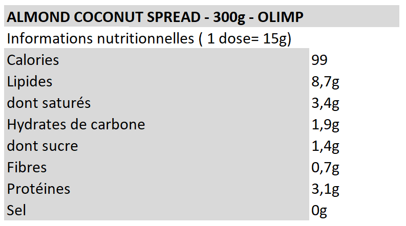 Almond coconut spread - Olimp