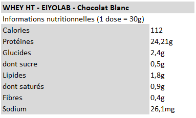 Whey HT chocolat blanc - Eiyolab