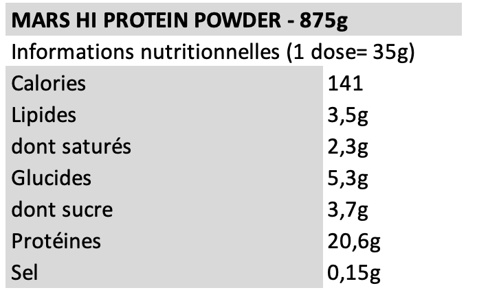 Mars Hi Protein powder