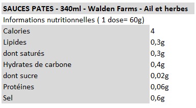 Walden Farms - Pâtes Ail et herbes